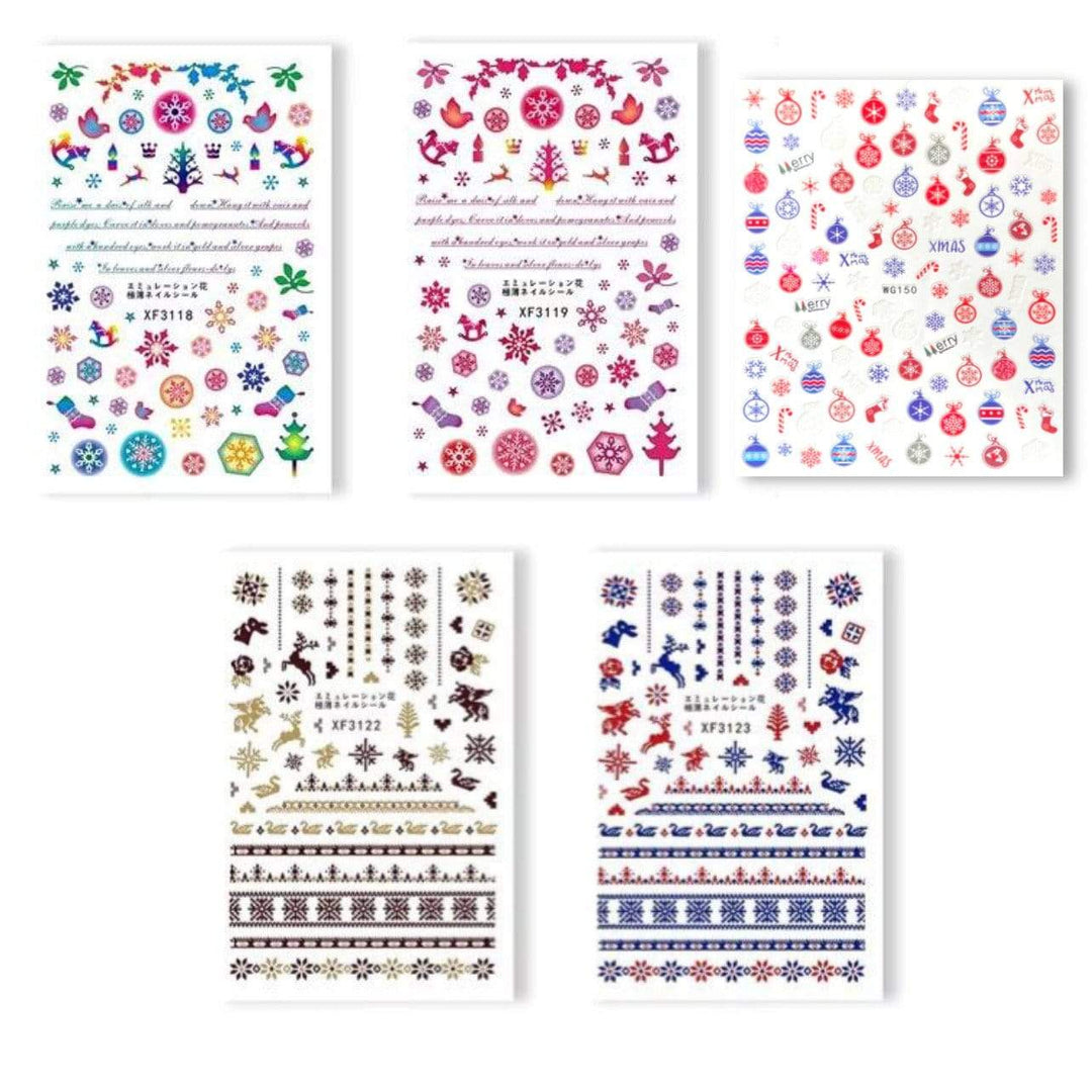 WowBao Nails CHRISTMAS stickers SET III (set of 5 self-adhesive)
