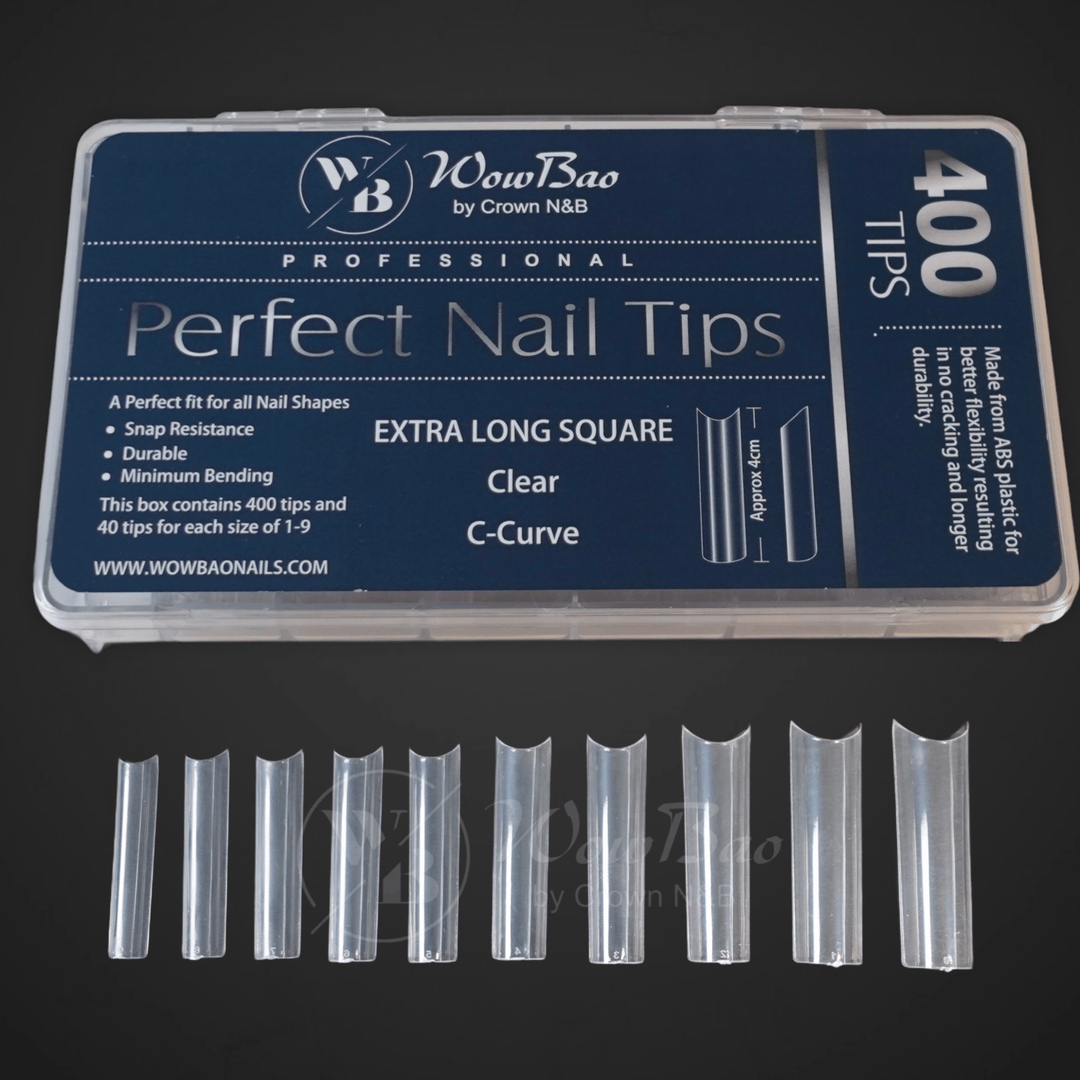 Wow Bao Nails Extra Long Square C Curve Professional Perfect Nail Tips