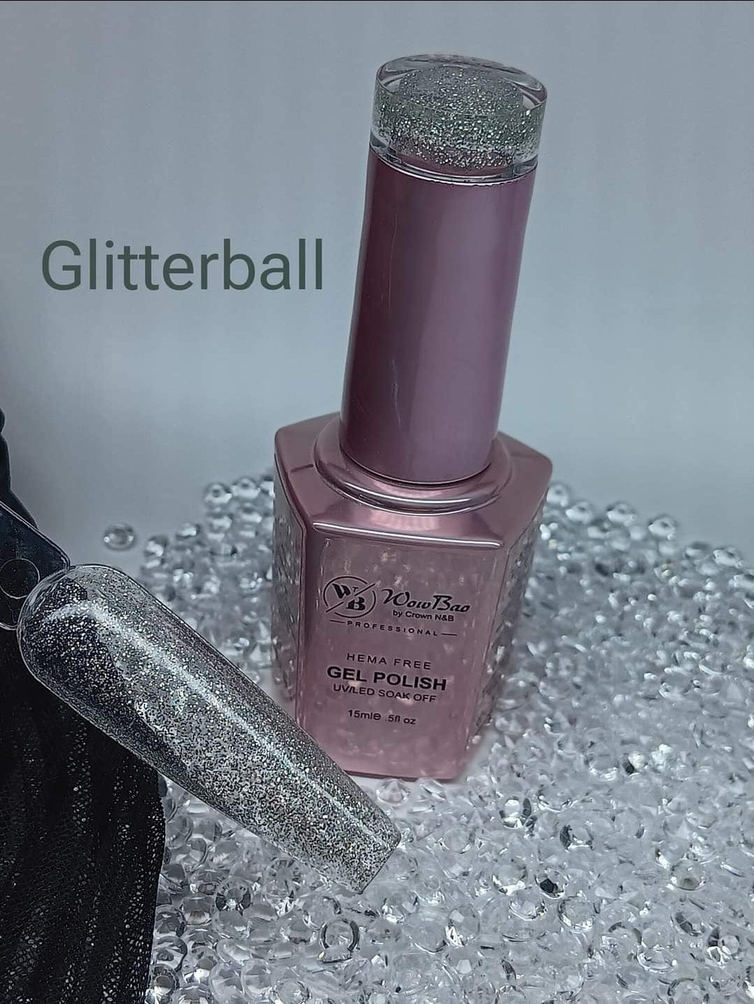 WowBao Nails 220 Glitterball, Hema-Free Gel Polish 15ml