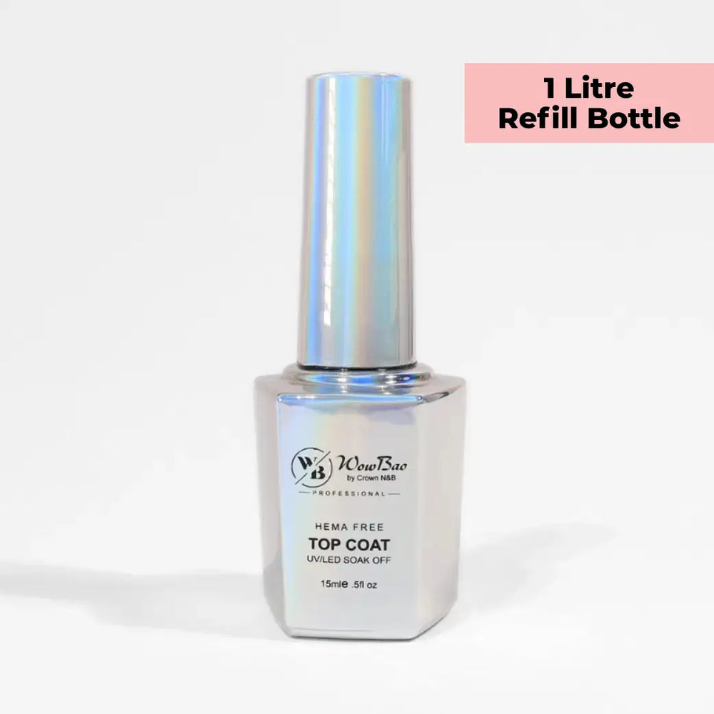 Hema/TPO - Free Non Wipe Top Coat 15ml and 1ltr *NEW  Formula* Wow Bao Nails