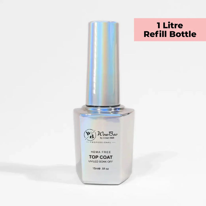 Hema/TPO - Free Non Wipe Top Coat 15ml and 1ltr *NEW  Formula* Wow Bao Nails