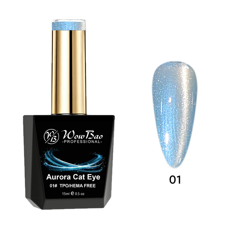 WowBao Aurora Cat Eye TPO Free Gel Polish Set of 6 - Hema-Free 15ml
