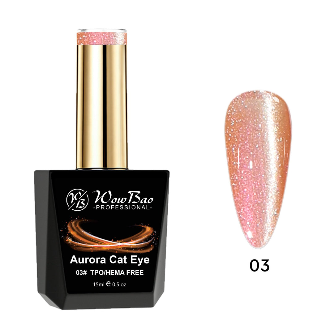 WowBao Aurora Cat Eye TPO Free Gel Polish Set of 6 - Hema-Free 15ml