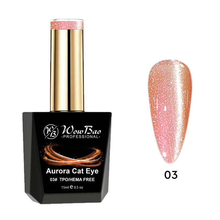 WowBao Aurora Cat Eye TPO Free Gel Polish Set of 6 - Hema-Free 15ml