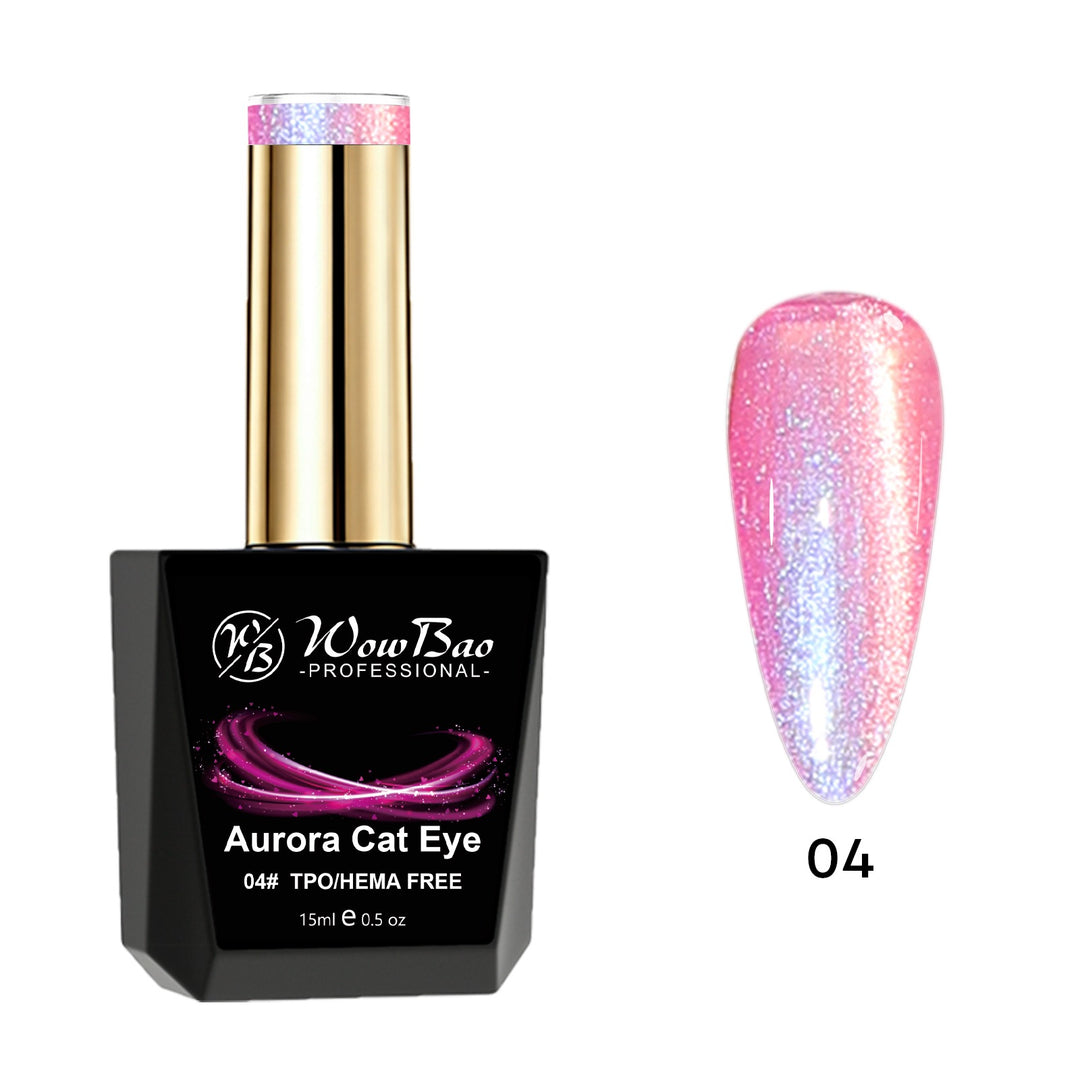 WowBao Aurora Cat Eye TPO Free Gel Polish Set of 6 - Hema-Free 15ml