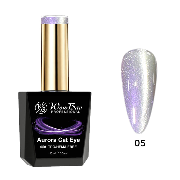 WowBao Aurora Cat Eye TPO Free Gel Polish Set of 6 - Hema-Free 15ml