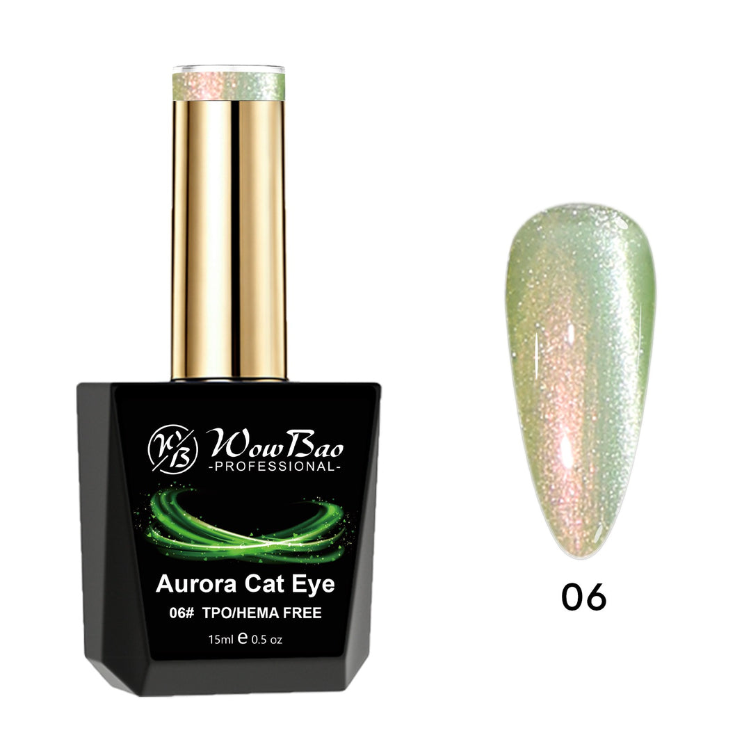 WowBao Aurora Cat Eye TPO Free Gel Polish Set of 6 - Hema-Free 15ml