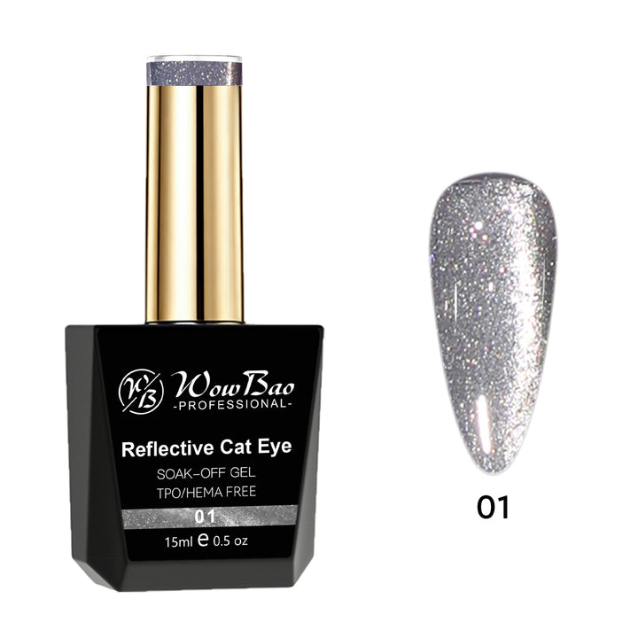 WowBao Reflective Cat Eye Set of 6 collection - TPO / Hema-Free Gel Polish 15ml