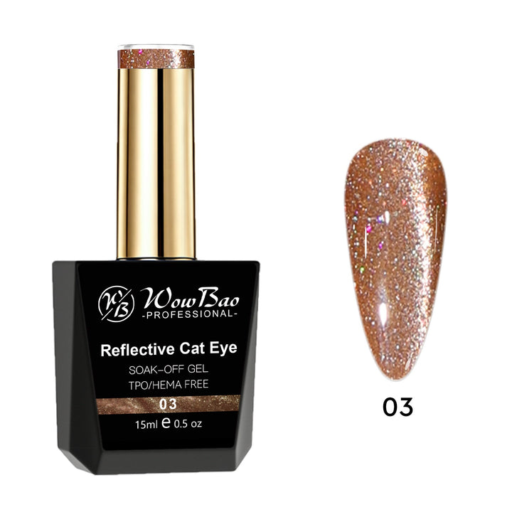 WowBao Reflective Cat Eye Set of 6 collection - TPO / Hema-Free Gel Polish 15ml