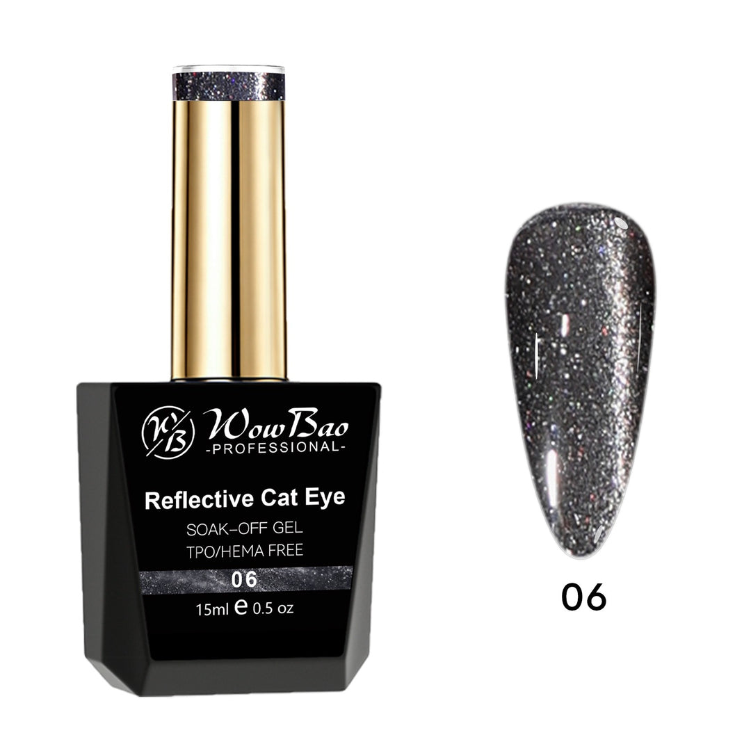 WowBao Reflective Cat Eye Set of 6 collection - TPO / Hema-Free Gel Polish 15ml