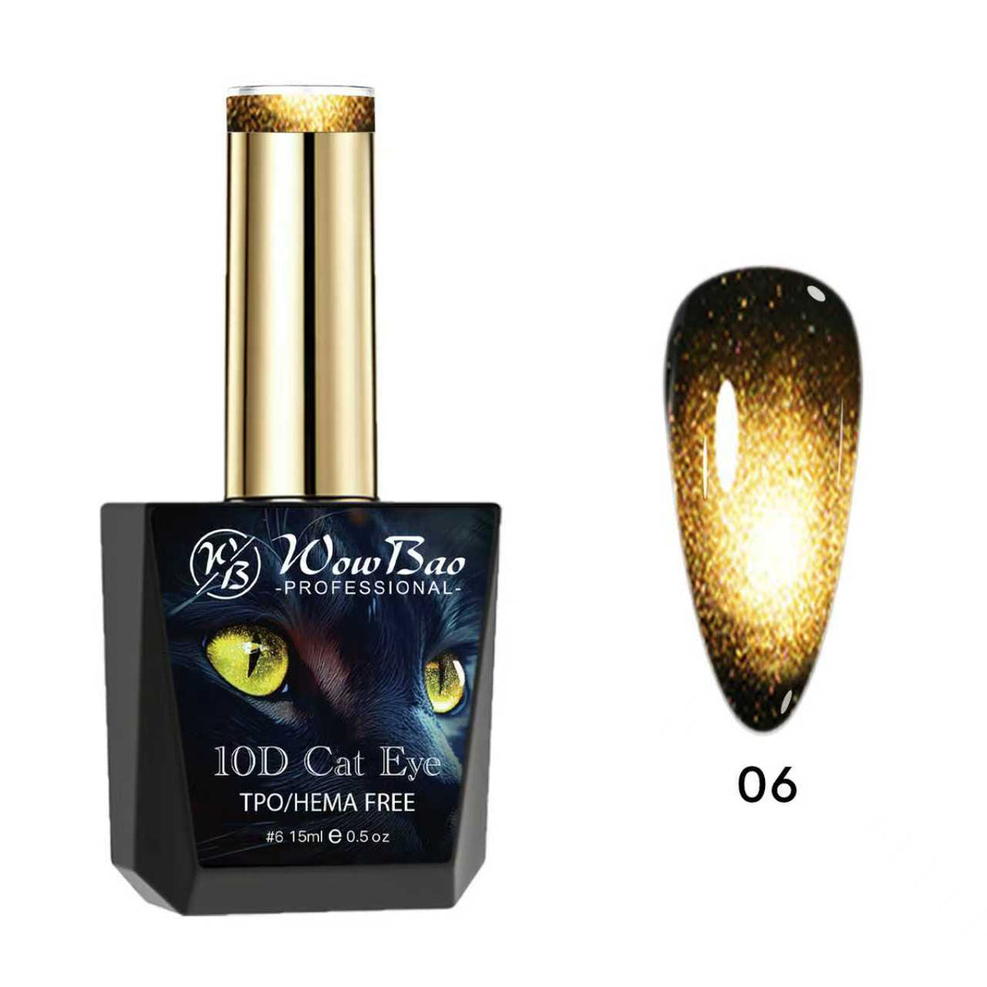 WowBao 10D Cat Eye Set of 6 collection - TPO / Hema-Free Gel Polish 15ml