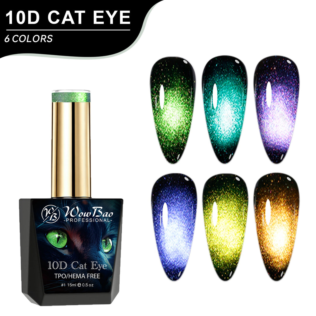 WowBao 10D Cat Eye Set of 6 collection - TPO / Hema-Free Gel Polish 15ml