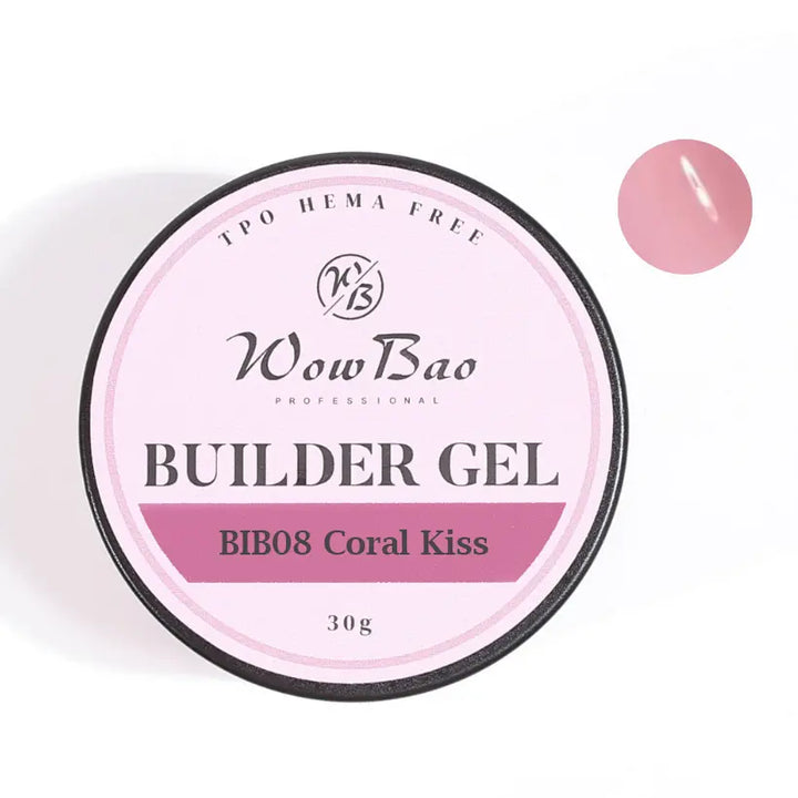 08 TPO/Hema Free Coral Kiss WOW Builder Gel 30g jar WowBao Nails