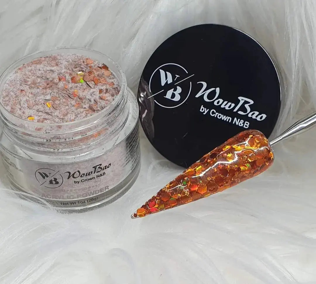 WowBao Nails 514 Pumpkin Spice Acrylic powder Premium glitter