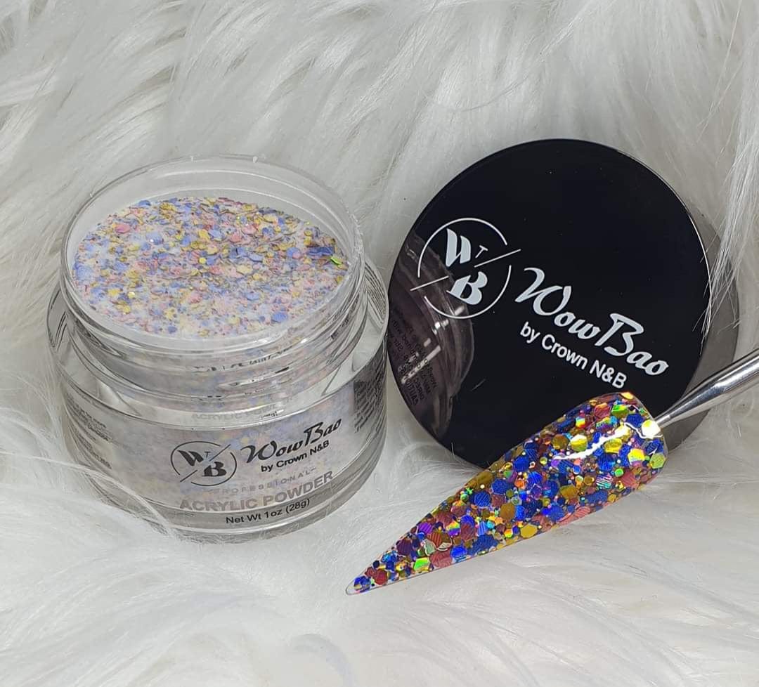 WowBao Nails 515 Mardi Gras Acrylic powder Premium glitter