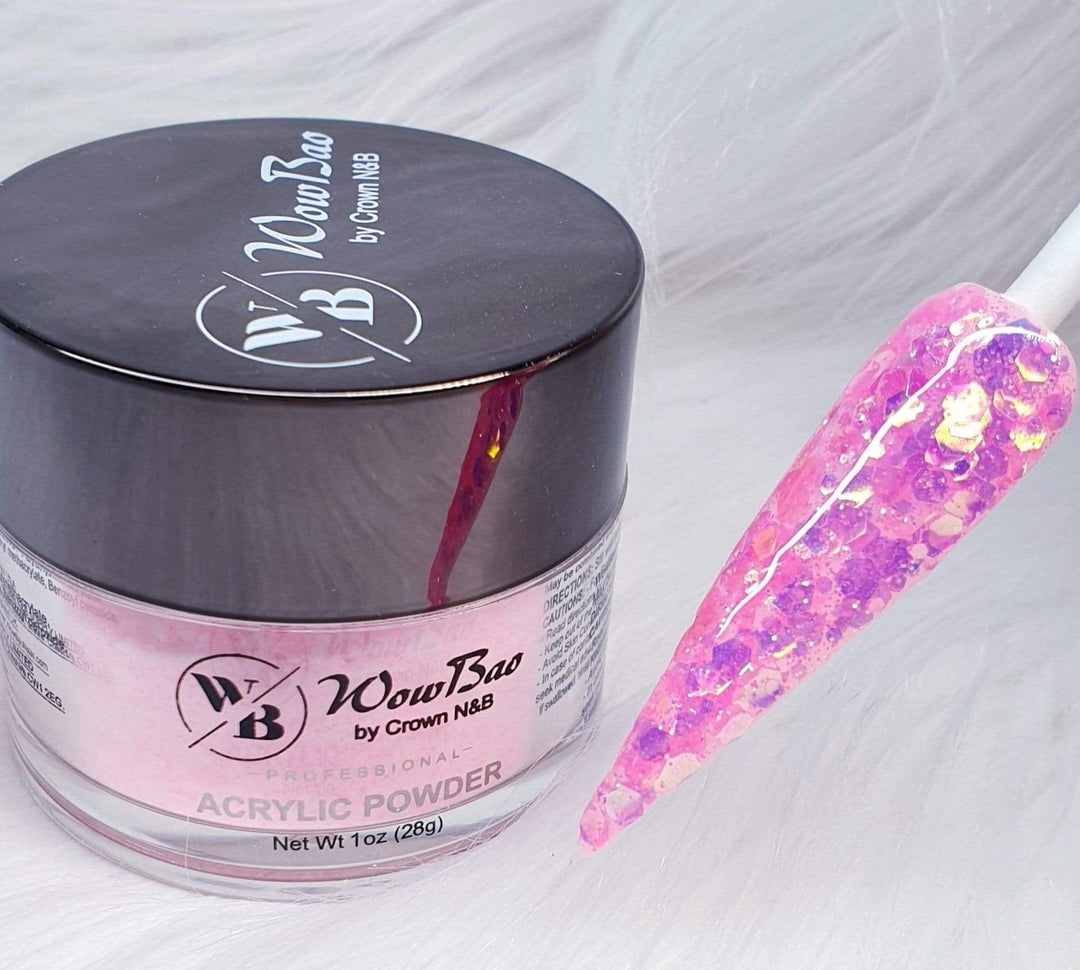 WowBao Nails 653 WOW Pink Glitter 1oz/28g Wowbao Acrylic Powder