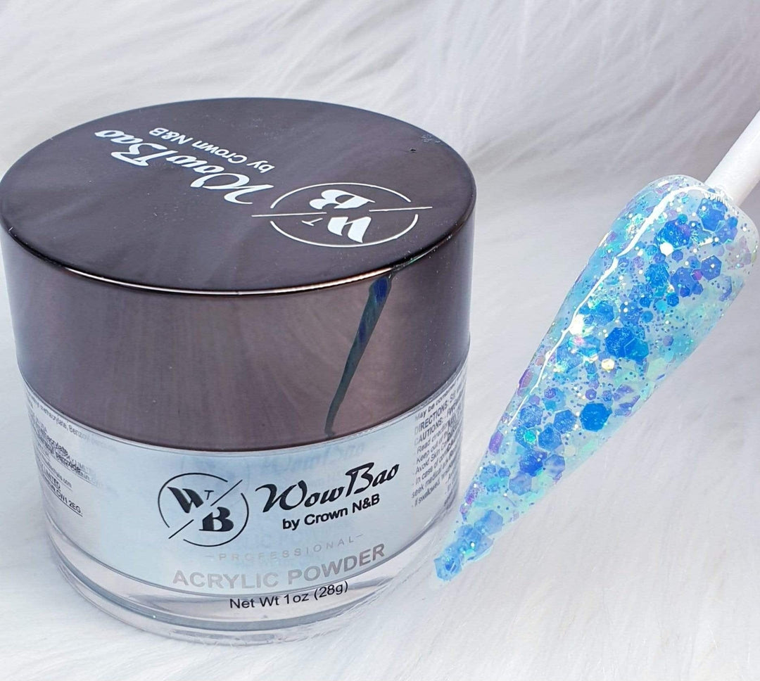 WowBao Nails 654 WOW Blue Glitter 1oz/28g Wowbao Acrylic Powder