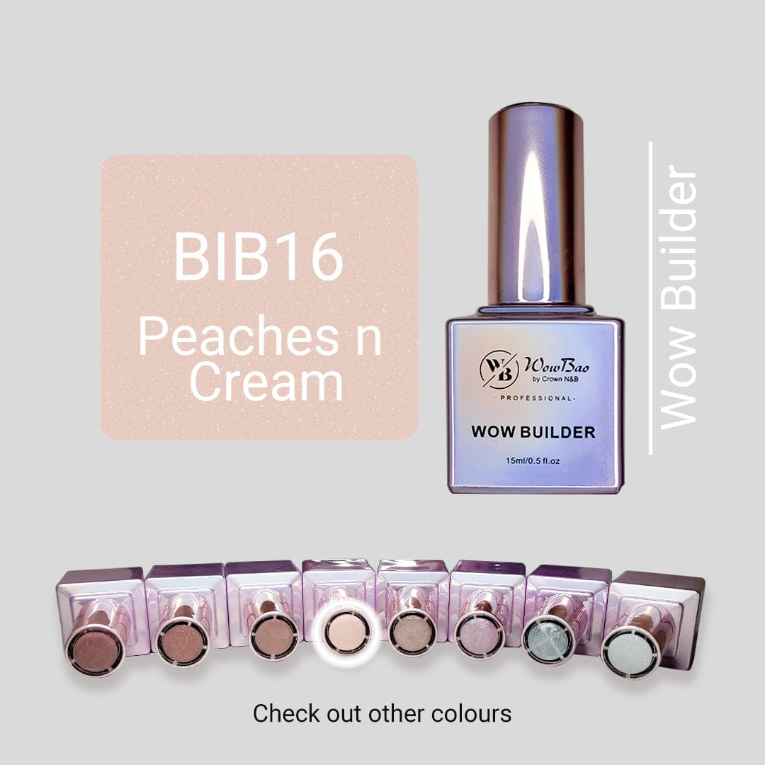 WowBao Nails BIB16 Peaches n Cream WOW brush on Builder in a bottle