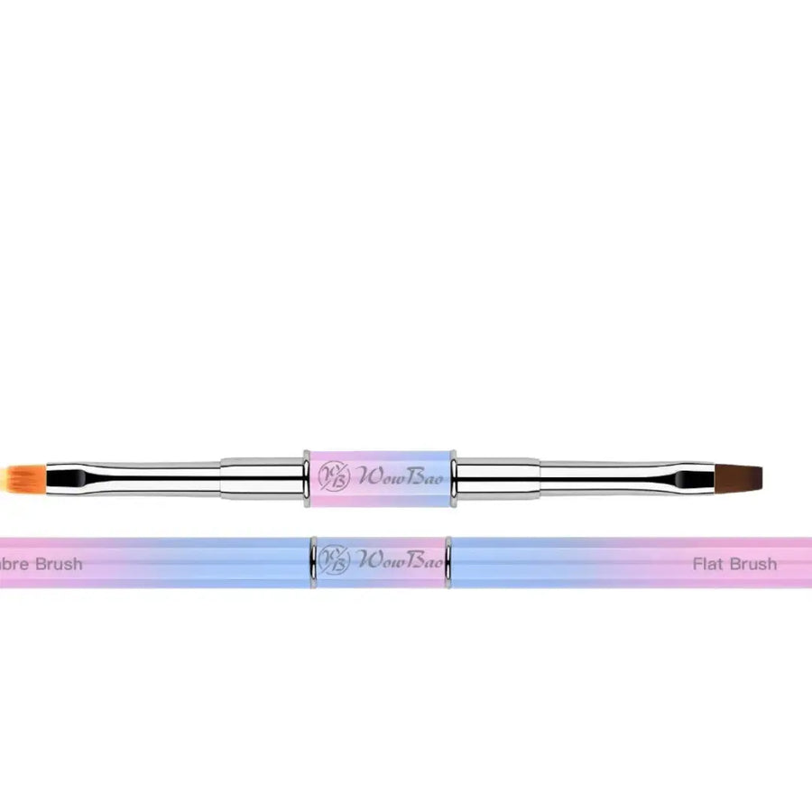 Wow Bao Nails Ombre Brush + Flat Brush (double ended)