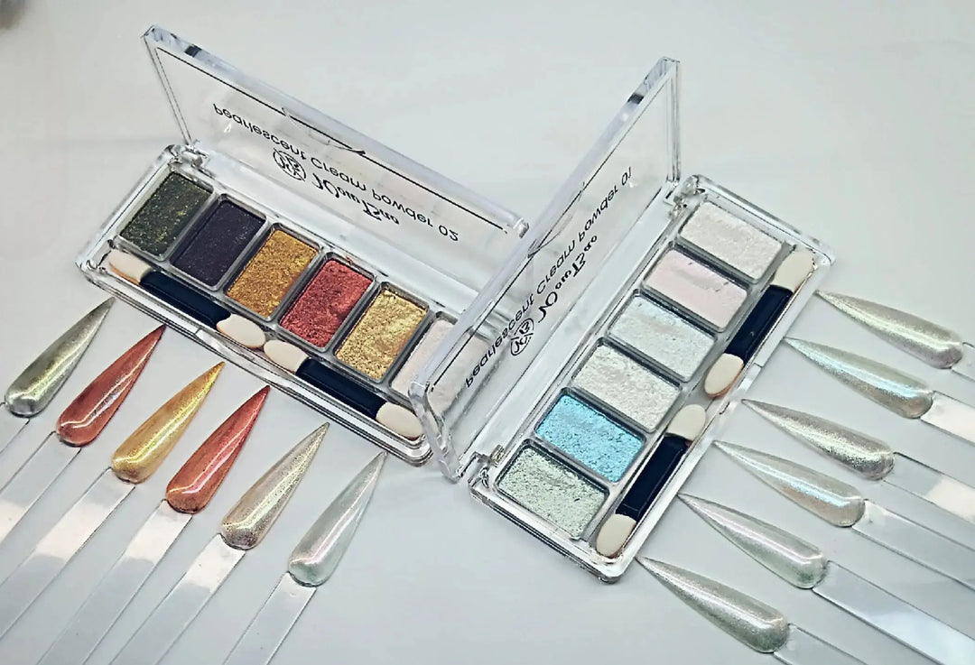 WowBao Nails Both sets Pearlescent cream powder