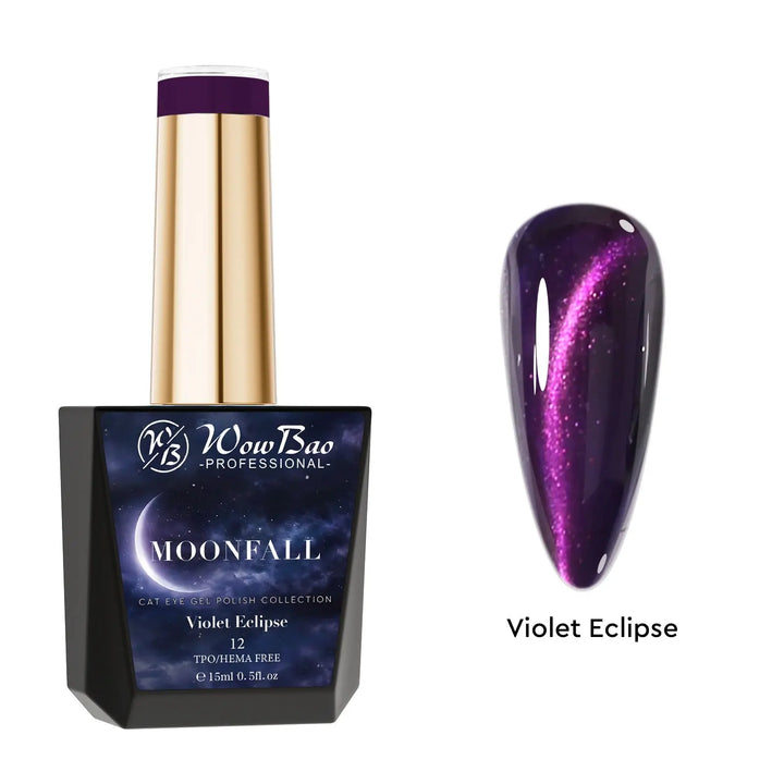 Moonfall Cat Eye collection set of 12 includes colour chart- TPO / Hema-Free Gel Polish 15ml WowBao Nails