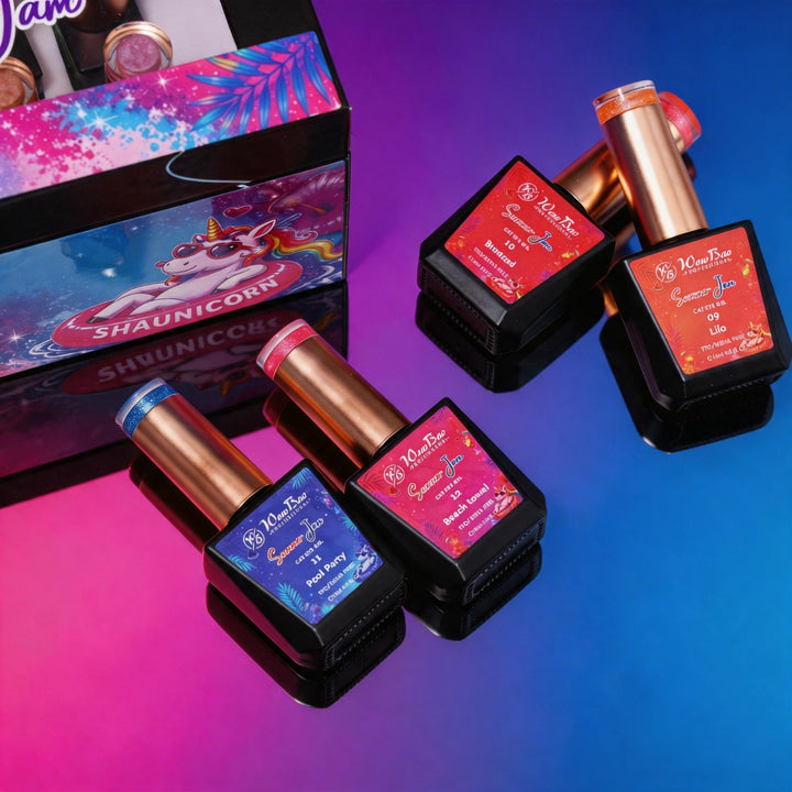 Summer Jam collection set of 12 includes colour chart- TPO / Hema-Free Gel Polish 15ml WowBao Nails