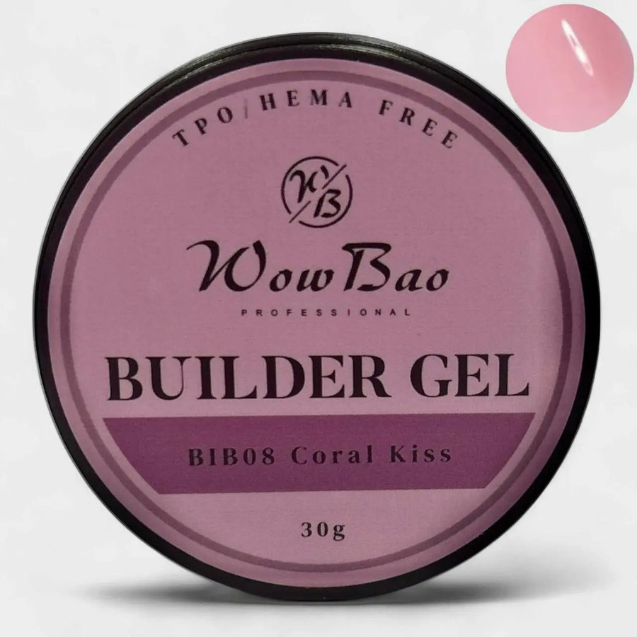 08 TPO/Hema Free Coral Kiss WOW Builder Gel 30g jar WowBao Nails