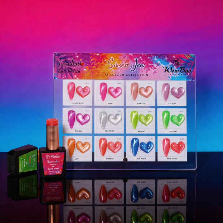 Summer Jam collection set of 12 includes colour chart- TPO / Hema-Free Gel Polish 15ml WowBao Nails