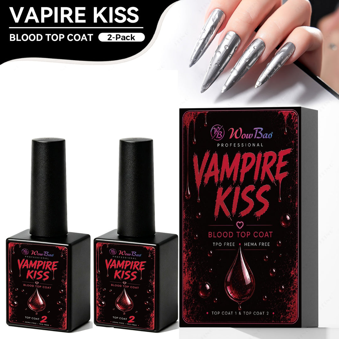 Vampire haloween Non Wipe Top Coat Wow Bao Nails