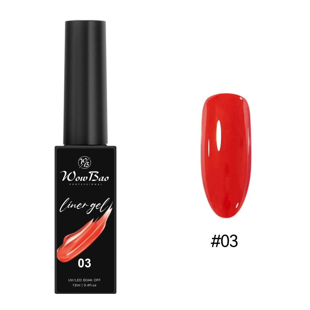 New Tpo/ Hema  free Liner Gel Paint (ORIGINAL) set of 12 colours (12ml) WowBao Nails