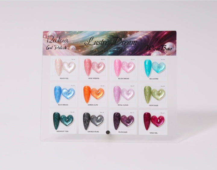 Lustre collection set of 12 includes colour chart- TPO / Hema-Free Gel Polish 15ml WowBao Nails