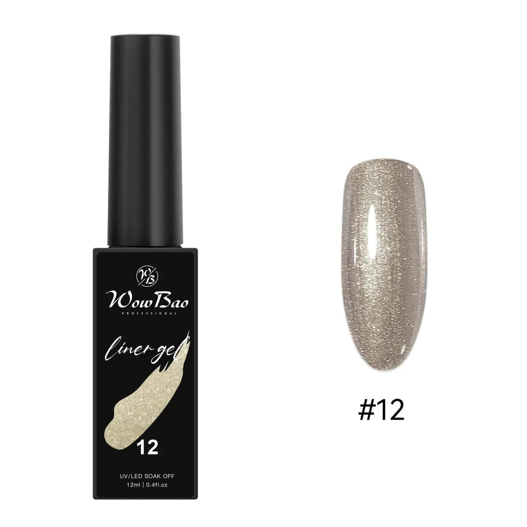 New Tpo/ Hema  free Liner Gel Paint (ORIGINAL) set of 12 colours (12ml) WowBao Nails