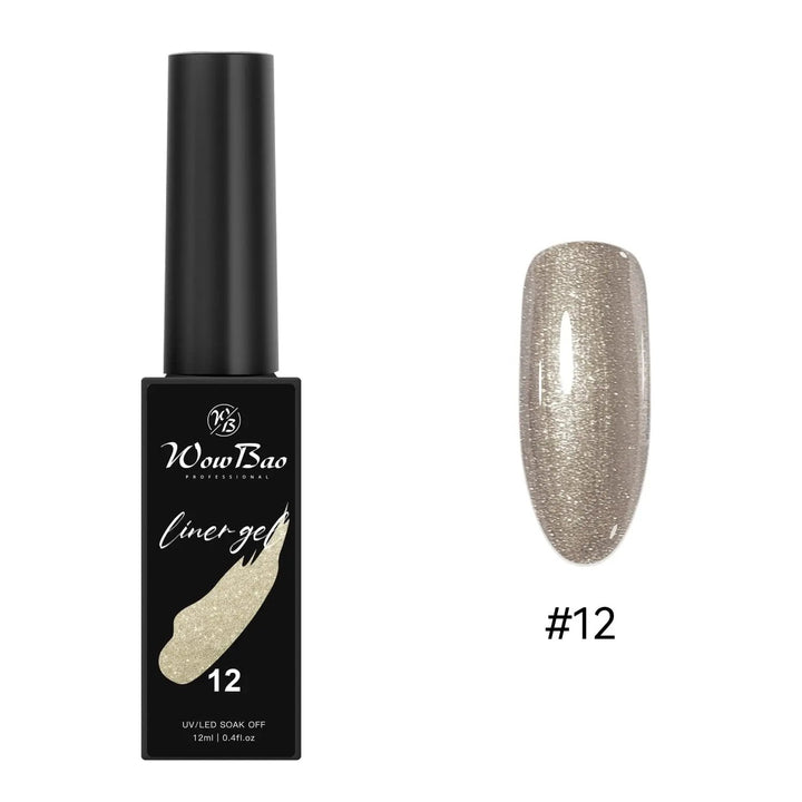 New Tpo/ Hema  free Liner Gel Paint (ORIGINAL) set of 12 colours (12ml) WowBao Nails