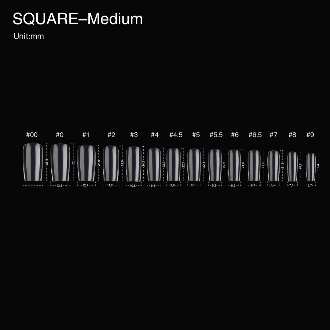 X-TENDZ Full Cover tips  | Square Wow Bao Nails