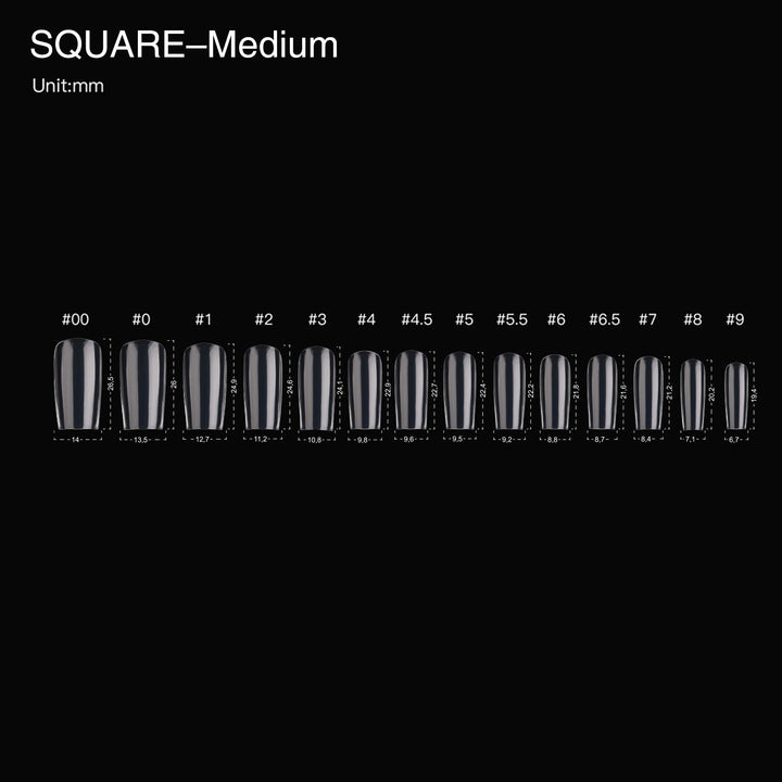 X-TENDZ Full Cover tips  | Square Wow Bao Nails