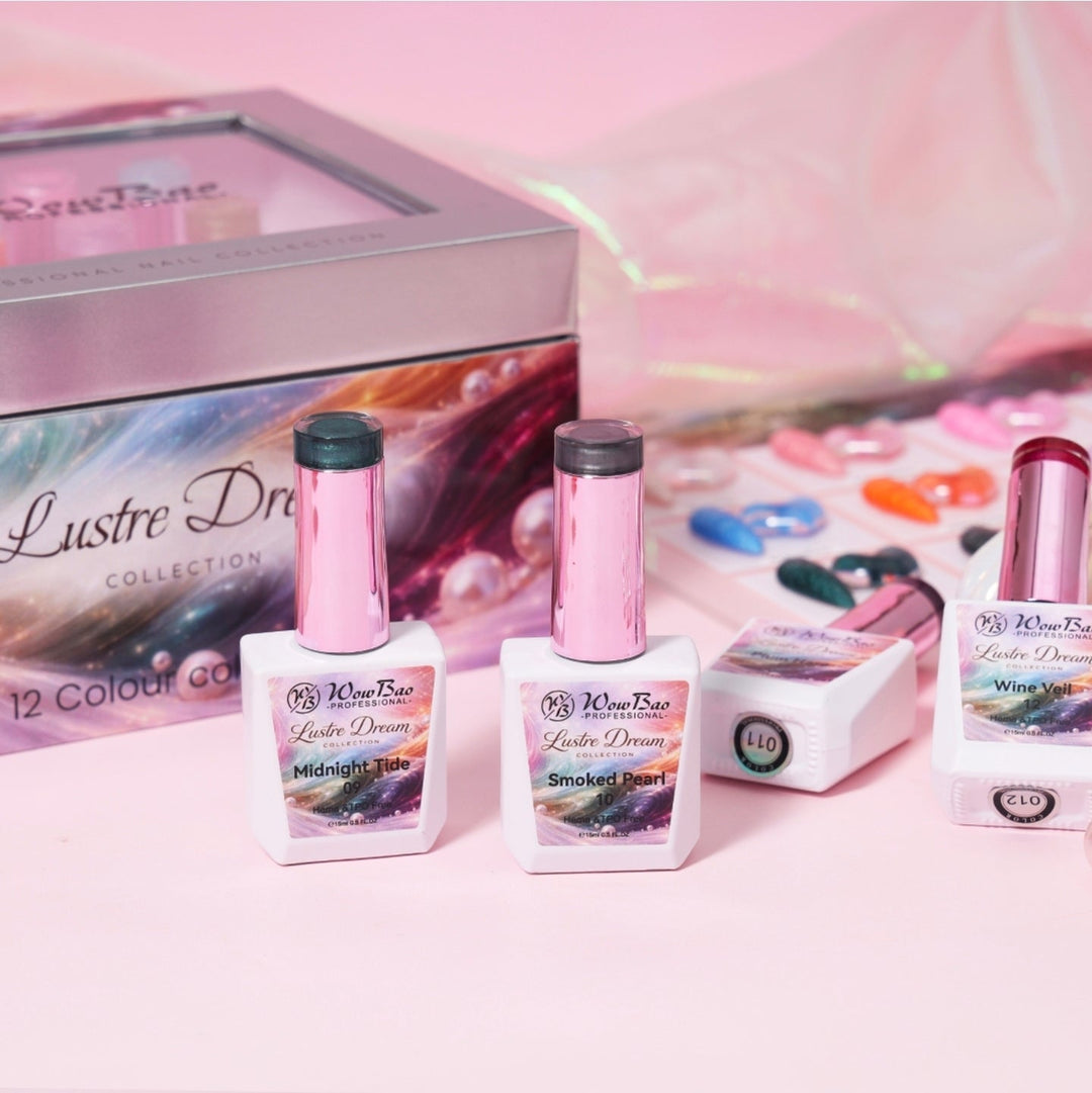 Lustre collection set of 12 includes colour chart- TPO / Hema-Free Gel Polish 15ml WowBao Nails