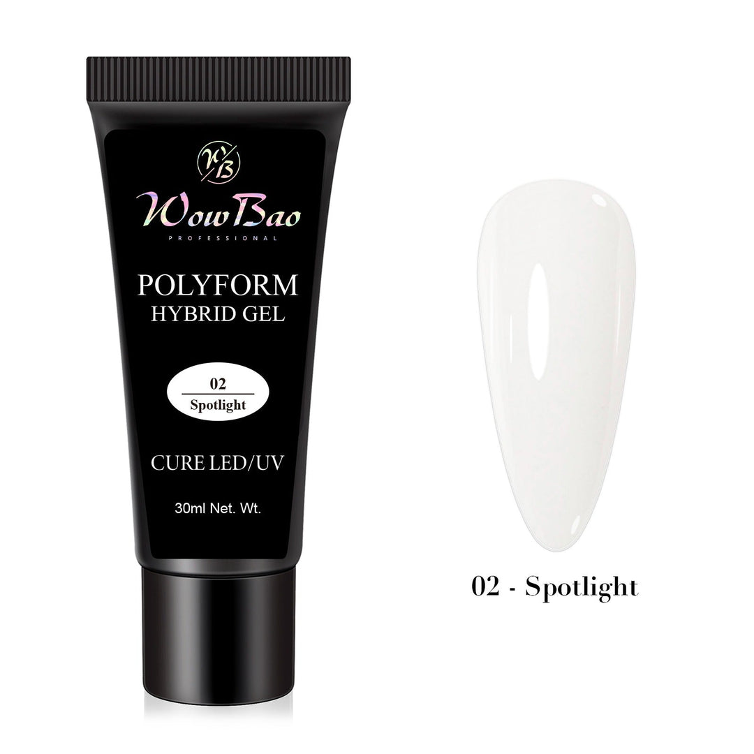X-TENDZ Polyform Hybrid Gel- 02 Spotlight (White) WowBao Nails