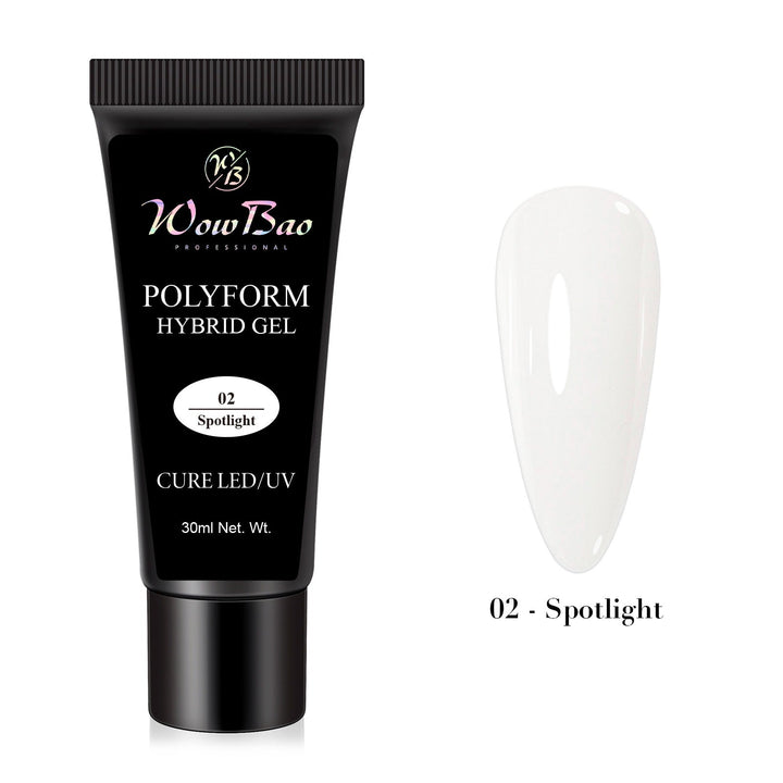 X-TENDZ Polyform Hybrid Gel- 02 Spotlight (White) WowBao Nails