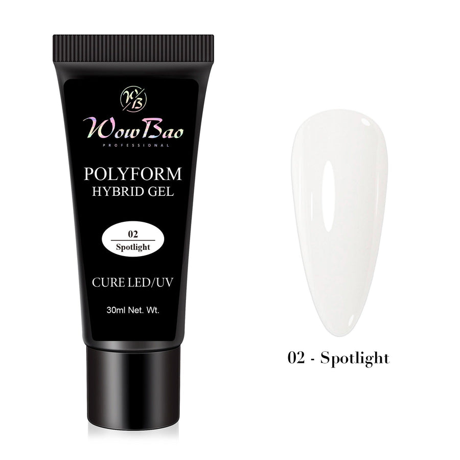 X-TENDZ Polyform Hybrid Gel- 02 Spotlight (White) WowBao Nails