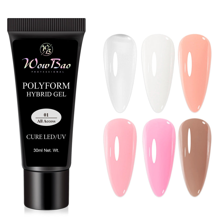 X-TENDZ Polyform Hybrid Gel- Full Collection Of 6 WowBao Nails