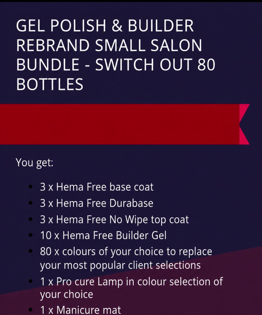 GEL POLISH & BUILDER REBRAND SMALL SALON BUNDLE - Switch out 80 bottles WowBao Nails