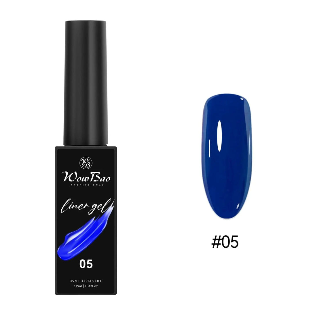 New Tpo/ Hema  free Liner Gel Paint (ORIGINAL) set of 12 colours (12ml) WowBao Nails