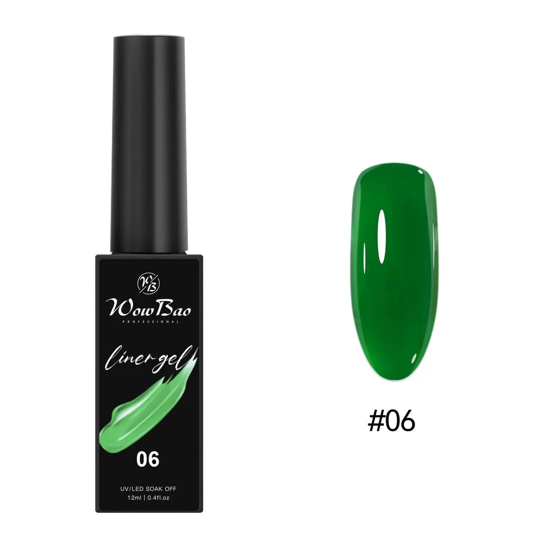 New Tpo/ Hema  free Liner Gel Paint (ORIGINAL) set of 12 colours (12ml) WowBao Nails