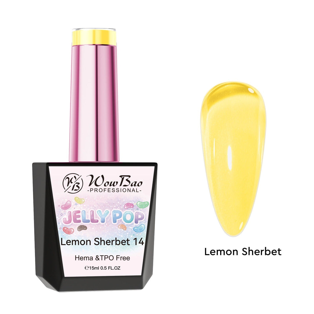 Jelly Gel 14 Lemon Sherbet  - TPO / Hema-Free Gel Polish 15ml WowBao Nails
