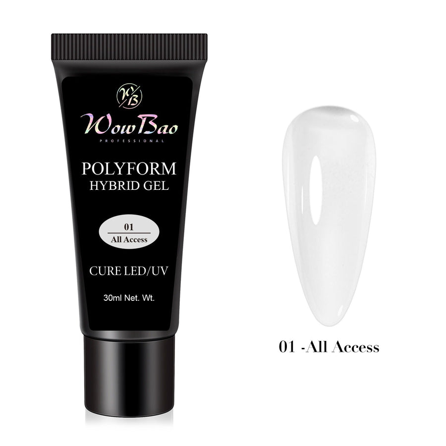 X-TENDZ Polyform Hybrid Gel- 01 All Acsess (clear) WowBao Nails