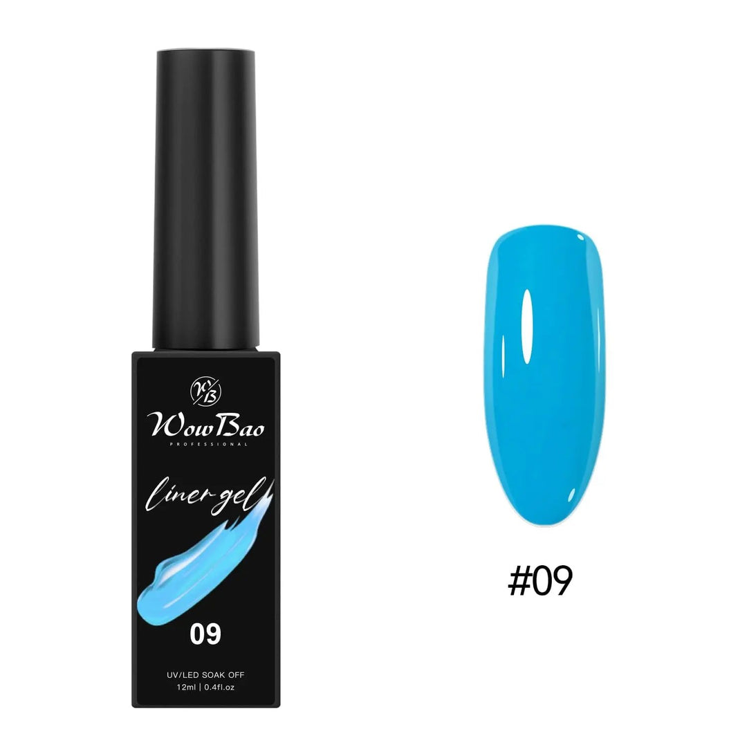 New Tpo/ Hema  free Liner Gel Paint (ORIGINAL) set of 12 colours (12ml) WowBao Nails