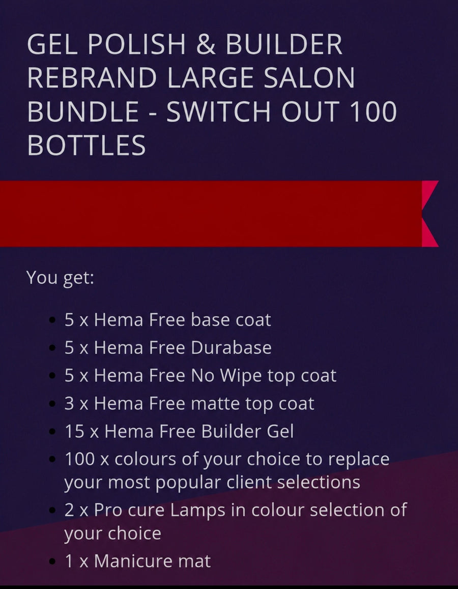 GEL POLISH & BUILDER REBRAND LARGE SALON BUNDLE - Switch out 100 bottles WowBao Nails