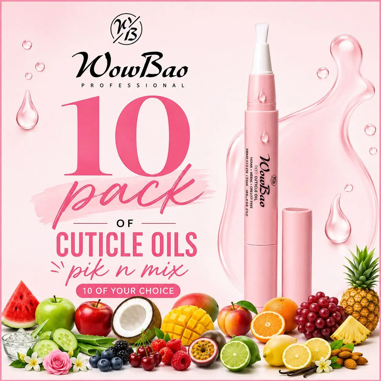 Cuticle oil scent selection of 10 WowBao Nails