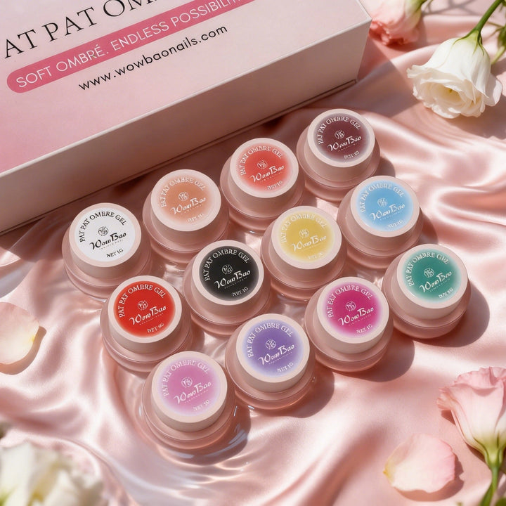 Pat pat ombre set of 12 with colour chart WowBao Nails