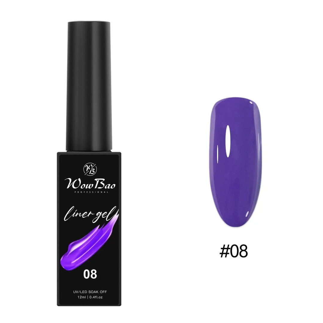 New Tpo/ Hema  free Liner Gel Paint (ORIGINAL) set of 12 colours (12ml) WowBao Nails